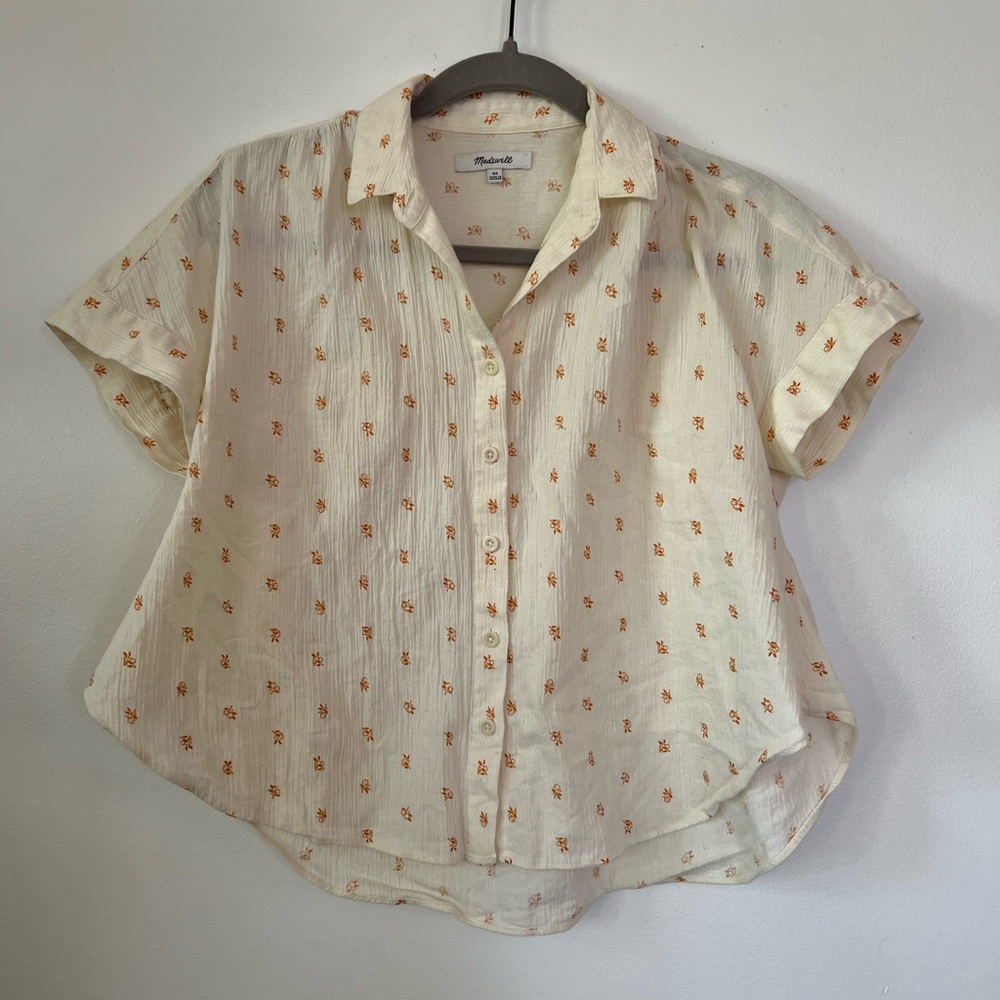 Cream Madewell Cropped Button Down